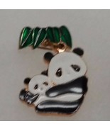 Panda Bear &amp; Baby Panda Bear Under a Tree Pin Lapel - £9.56 GBP