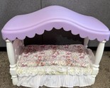 Vintage Little Tikes Bed Barbie My Size Dollhouse Doll House Canopy Bed - $49.45