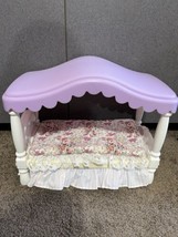 Vintage Little Tikes Bed Barbie My Size Dollhouse Doll House Canopy Bed - £38.72 GBP