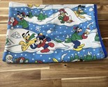 Vintage Disney Mickey’s Friends Mickey Mouse Snowball Fight Throw Blanke... - £25.04 GBP