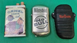 Vintage Advertising Lighters Cigarette Tobacco No Bull Flip Lighter Lot Of 4 - £17.13 GBP