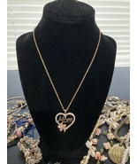 Gold Tone Mom Necklace With Rhinestone And Flower Attached Pendant Item - $13.52 CAD
