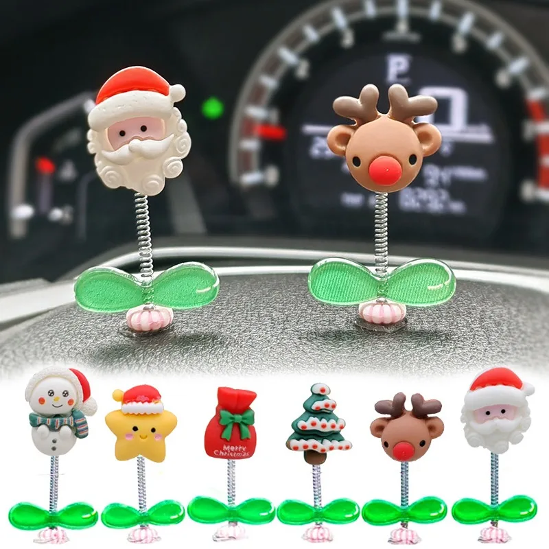 Shaking Head Santa Claus Car Ornaments Instrument Panel Christmas Swing - £9.45 GBP