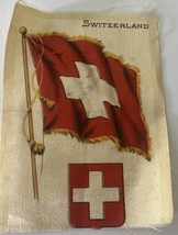 Antique Cigar Box Tobacco Felt Liner Insert Switzerland Flag - £10.70 GBP