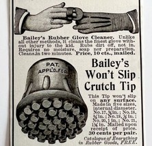 1904 Bailey&#39;s Rubber Tooth Brush Glove Advertisement Dental Ephemera 5.2... - £7.82 GBP