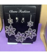 Chuns Fashion Silver Tone Flower Earring and Necklace Set - $21.65 CAD