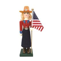 Santa's Workshop Cowgirl with American Flag Nutcracker Decoration 14 Inch - $54.43