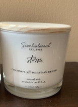 Scentsational Candle Storm Large Glass Jar 26 Oz Coconut Beeswax New - £25.93 GBP