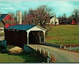 Landis Mill Covered Bridge Dutchland Pennsylvania PA UNP Chrome Postcard... - $2.92