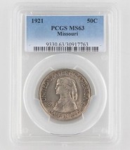 1921 50 ¢ Missouri Argent Commémoratif Classé Par PCGS Comme MS-63 ! Bas Tirage - £747.82 GBP