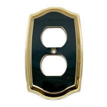 Electric Outlet Plate Cover Gold Brass Tone And Green Vintage 5 1/8 x 3 ... - £5.42 GBP