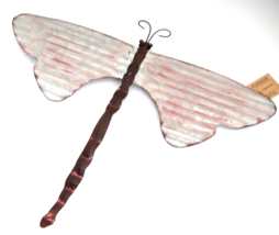 Galvanized Metal Dragonfly Wall Art Hanging 15&quot; x 18&quot; Inside Outside NWT - $15.83