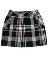 Ann Taylor Red Black Grey Plaid Lined Pleated Skirt Flap Pockets Wm&#39;s 8P... - $45.12 CAD