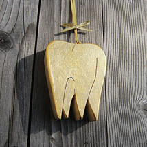 Wooden Gold Tooth Home Decoration Ornament - £26.54 GBP