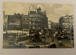 Piccadilly Circus And Shaftesbury Av London England Postcard Coca Cola Sign RPPC - £7.84 GBP