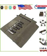 Portable Army Green Knife Roll Bag for 11 Culinary Knives - Durable &amp; St... - $61.53 CAD