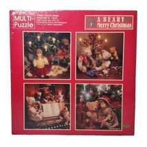 Springbok Hallmark A Beary Merry Christmas 4 Mini Jigsaw Puzzles Dolls Sealed - £12.19 GBP