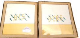 VTG Retro  Harmony House Sears Pillowcases Boxed His &amp; Hers 50s Embroide... - $48.46