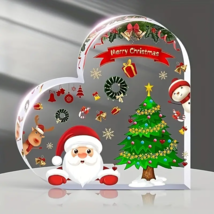 Heart-shaped Transparent Acrylic Holiday Home Decoration Desk Plaque - New - £13.27 GBP