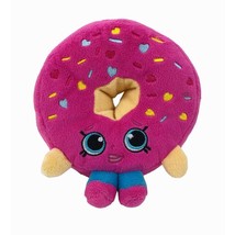 Shopkins Pink Sprinkle Smiley Face Donut Stuffed Animal Plush Toy Collectible - £9.55 GBP