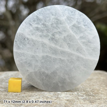 Selenite charging block round disc - charges and cleanses other crystals - $15.57