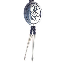 1990&#39;s Caroline Fred Hopi overlay Antelope bolo tie sterling silver - £301.36 GBP