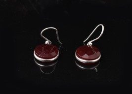 925 Sterling Silver Gemstone ruby Handmade very beautiful Gift Earrings ES-1427 - £120.48 GBP