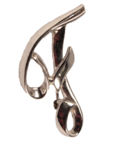 Sarah Coventry Brooch Pin F Monogram 1.5 Inches Tall Excellent Condition - £6.05 GBP