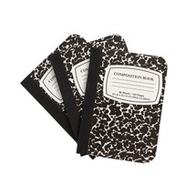 Composition Note Book, 60 Sheets, 4.5&quot; x 3.25&quot;, Black And White Marble (... - $10.79