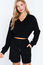 Women&#39;s Elasticized Hem Terry Towelling Top - $12.00