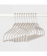 Brightroom 10pk White Velvet Flocked Hangers Clothes Sweaters Dresses Sh... - $270.22 MXN