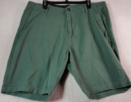 Volcom Shorts Men Size 38 Green 100% Cotton Flat Front Medium Wash Slash Pockets - £9.58 GBP