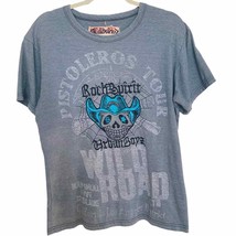 Kaporal Blue Wash Embroidered Cowboy Skull Urban Boyz Tee X Large - £25.93 GBP
