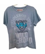 Kaporal Blue Wash Embroidered Cowboy Skull Urban Boyz Tee X Large - £25.74 GBP