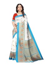 Women Art Silk Printed Saree With Unstitched Blouse Piece - £1.56 GBP