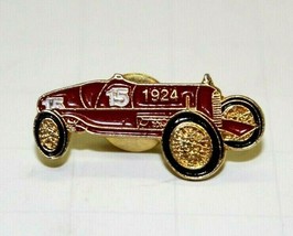 Vintage 1924 Reliance Indianapolis 500 L.L. Corum Red #15 Tie Back Pin Race Car - £39.56 GBP