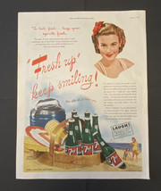 Vintage Print Ad 7Up Fresh Up Keep Smiling Beach Picnic Ephemera 1945 13.5x 10.5 - £10.92 GBP