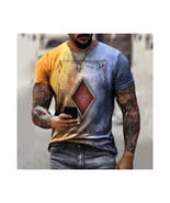  Ace of Diamonds T-Shirt   Crew Neck Short Sleeve Poker Tee Gray Size M ... - $277.39 MXN