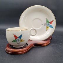 Vintage Masonic Order of the Eastern Star Espresso Coffee Tea Cup &amp; Sauc... - £9.33 GBP