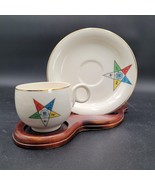 Vintage Masonic Order of the Eastern Star Espresso Coffee Tea Cup &amp; Sauc... - £9.35 GBP