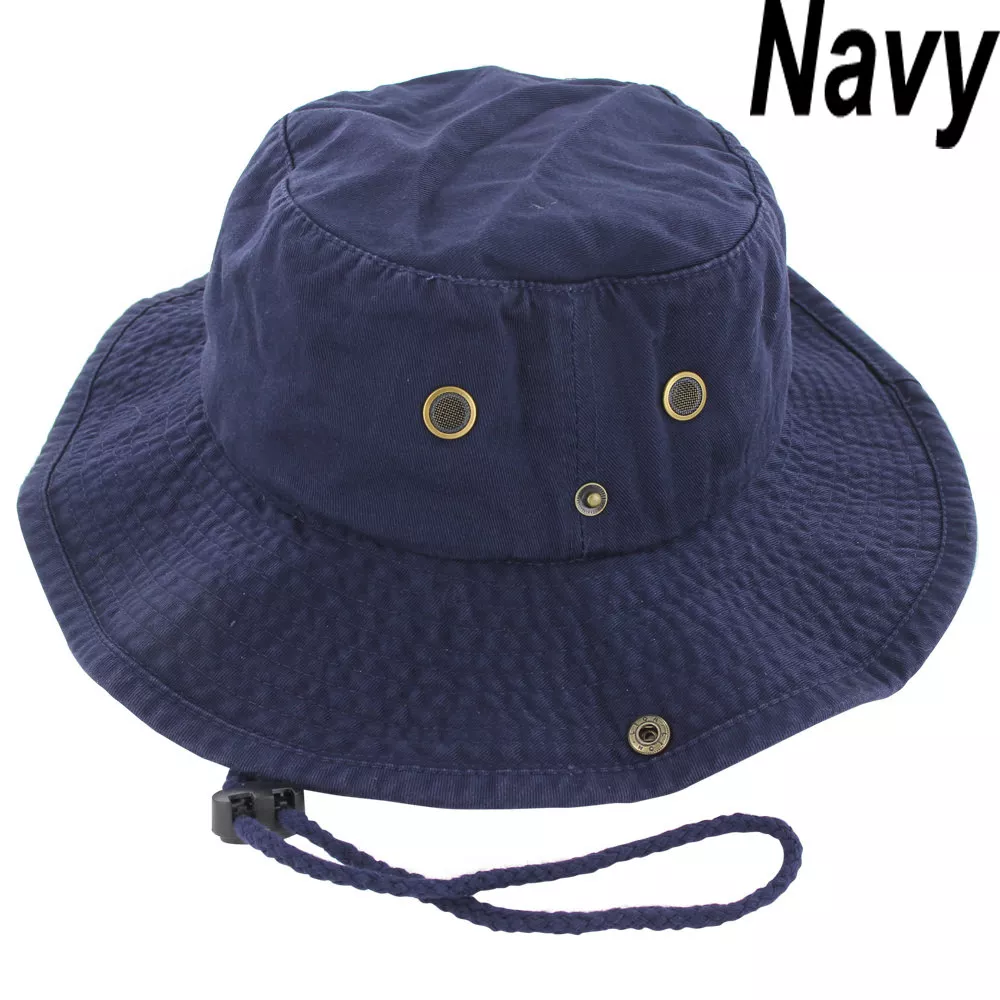 Boonie Bucket Hat Cap 100% Cotton Fishing Safari Summer sun (Navy) S/M - £11.73 GBP