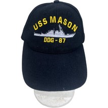 USS Mason DDG-87 Hat Black Strapback Cap Made USA Eagle Crest Adjustable - $13.33