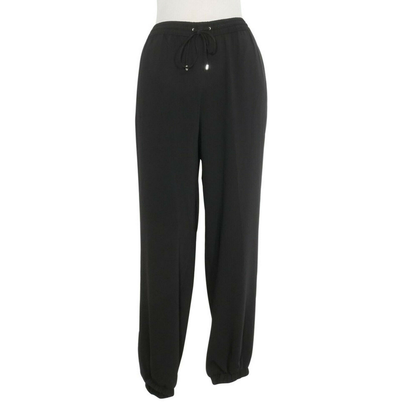 RALPH LAUREN Black Crepe Drawstring Skinny Jogger Pants - $59.99