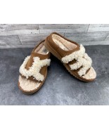 Ugg Australia Slides Slippers Women 5M Shoes Brown Suede Shearling Logo ... - €23,83 EUR
