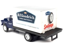 1957 Chevrolet Box Truck Dark Blue with White Top "BFGoodrich" 1/87 (HO) Scale - $34.52