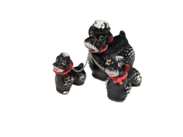 Vintage MCM Anthropomorphic Dog Family Chain Ceramic Figurines - £19.34 GBP