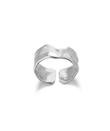304 Stainless Steel Silver Wavy Adjustable Ring - High Quality - $12.00