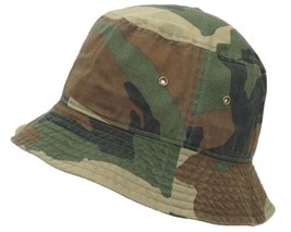 Camo L/XL Bucket Hat Cap Cotton Sun Hat Outdoor Cap Bucket Brim - £17.24 GBP