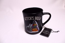 Cobwebs And Cauldrons Halloween Large Coffee Mug Witch&#39;s Brew Black - $14.85