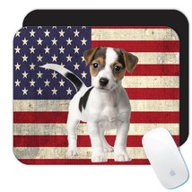 Jack Russell Terrier USA Flag : Gift Mousepad Dog American United States - £10.32 GBP
